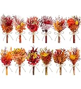 LawnIdyll 12/24 PCS Charming Dried Flowers Bouquet for Vase Various Dried Wildflowers with Stems ...