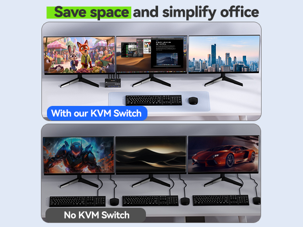 kvm switch 3 monitors 2 computers.
