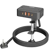 HOPOW Desk Clamp Power Strip, Desktop Mount Charging Station with 4 Outlets 4 USB Ports (2 USB C)...