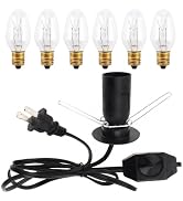 RTNLTI Salt Lamp Cord Replacement with Dimmer Switch, Original Night Light Bulb Cord with Base As...