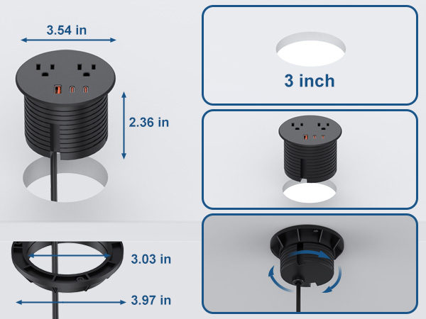 desk cord hole cover desk power grommet plug round power outlet desktop grommet usb desk outlet