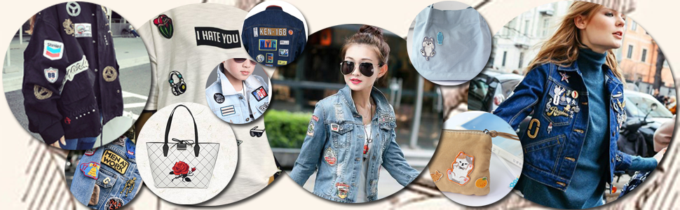 various iron on patches for jeans