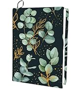 CRASPIRE Green Leaf Stretchable Book Cover Plant Washable Reusable Large Nylon Polyester Book Pro...