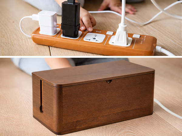 Wood Cable Management Box