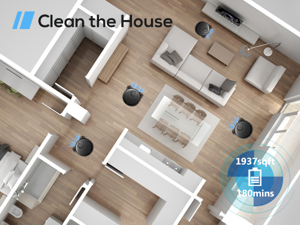 (blue)robot vacuum T7S clean whole house - Phone