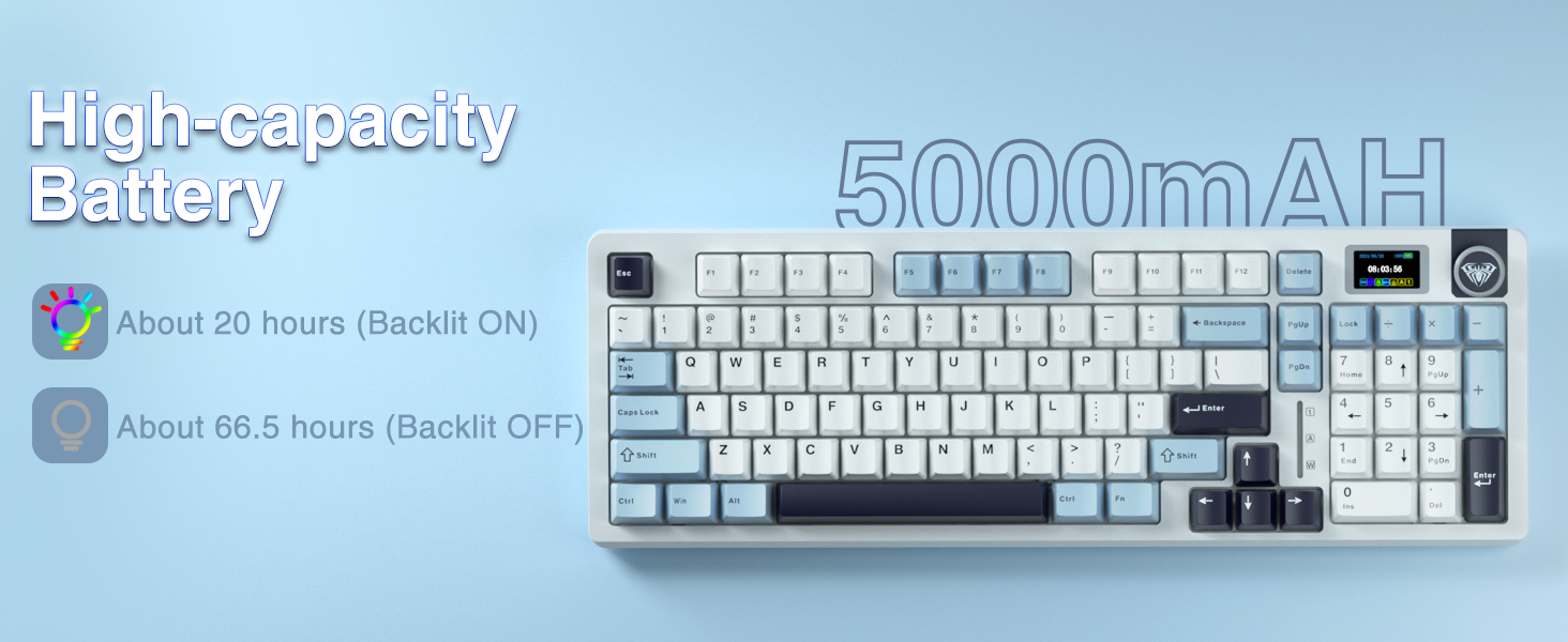 mechanical keyboard with 5000 mAH battery