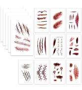 Zerobe Professional Zombie Film SFX Makeup Kit - Large 3D Fake Scars Blood Tattoo Stickers for Mo...
