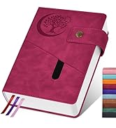 365 Page Thick Lined Journal Notebook for Men Women, A5 Leather Journals for Writing, Hardcover N...