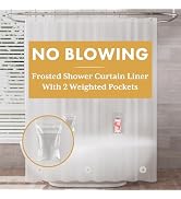 AmazerBath Shower Curtain Liner with 2 Weights Pockets, 72x72 Innovative No Blowing Plastic Frost...