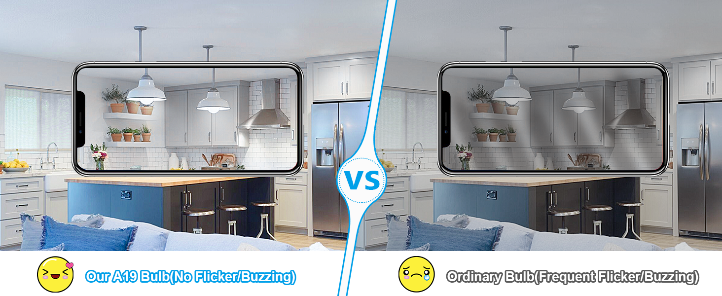 No flickering and zero harsh glare 11W A19 daylight LED bulbs