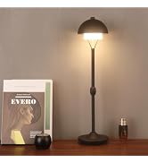 PSDSSHIIS Modern Table Lamp Cordless Portable Desk Lamp, 2700K Stepless Dimming Rechargeable Batt...