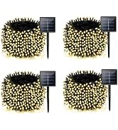 4 Pack Solar Chrismas Lights Outdoor, 170 FT Total 480 LED Solar String Lights for Outside with 8...