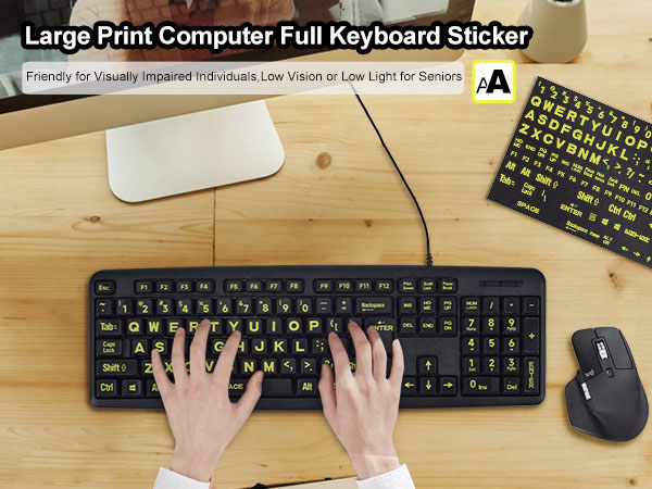 Universal English Large Lettering Keyboard Stickers