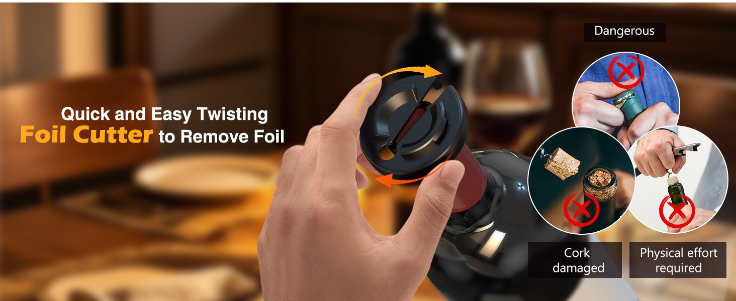 Electric Wine Opener Set, 4 in 1 Electric Wine Bottle Opener