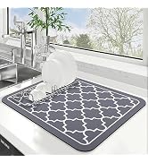 WISELIFE Dish Drying Mat Super Absorbent Drying Mat Large Dish Drying Mats for Kitchen Counter Ea...