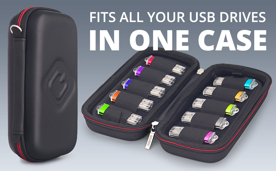 quenzroc usb flash drive holder storage case organizer