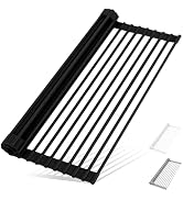 HANZENMA Roll Up Dish Drying Rack Over The Sink Kitchen Roll Up Sink Drying Rack Multipurpose Fol...