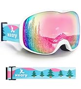 Keary Kids Ski Goggles for 3-14 Snowboard Goggles Kids Toddler Boys Girls Youth Snow Goggles 100%...