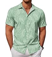 COOFANDY Mens Hawaiian Shirts Short Sleeve Button Down Aloha Shirt Casual Beach Clothes