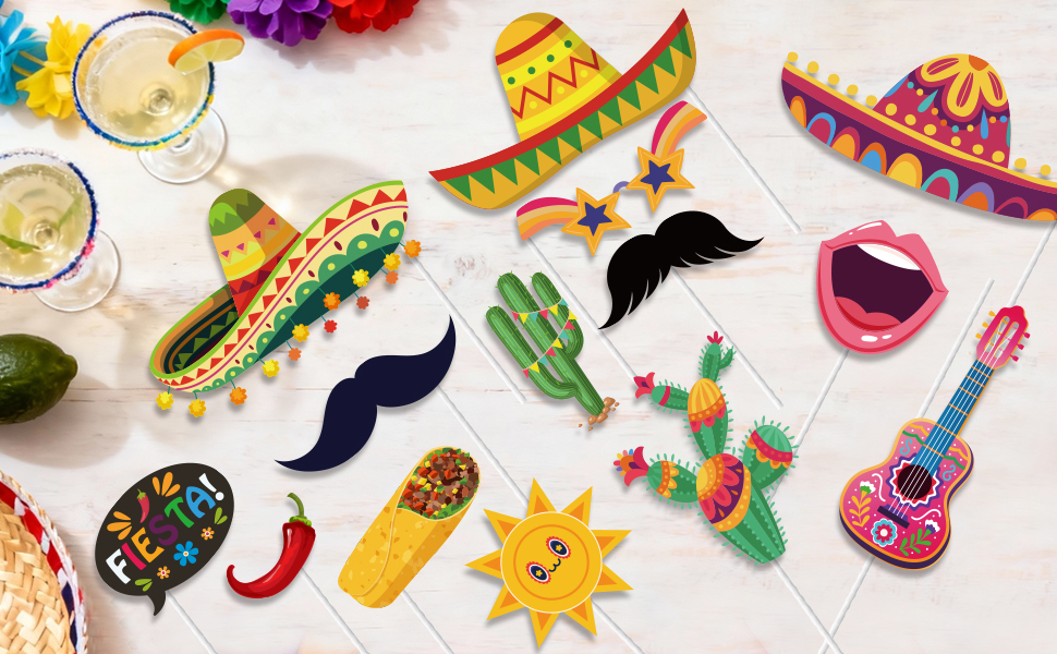 mexican party photo props
