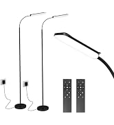 FRIDEKO HOME 2 Pack LED Floor Lamps with Remote, Dimmable Bright Reading Lamp for Crafts, Paintin...