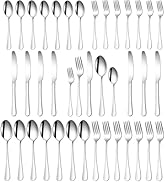 PEIRONG 40 Piece Silverware Set for 8,Stainless Steel Cutlery Flatware Set,Mirror Polished Kitche...