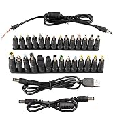 Onite 31-in-1 Laptop Charging Adapter Cord Connector, 28 Different Size DC Famale 5.5x2.1mm to Ma...