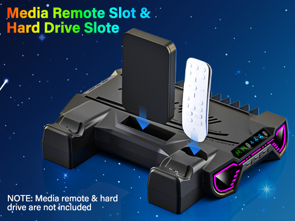 ps5 stand with controller charger and cooling fan