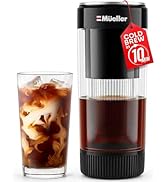 Mueller RapidBrew Cold Brew Iced Coffee Maker – 10 Min Fast Brew Portable Rechargeable Cold Brew ...
