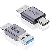 Poyiccot USB to Micro B Adapter Kit, USB C to Micro B Adapter + USB A to Micro B Adapter, 10Gbps ...