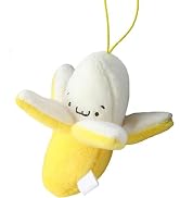 Junfamilee Yellow Peeling Banana Decoration, Birthday Gift PP Cotton Peeling Banana Shape Plush P...
