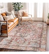 Rugshop Vintage Boho Medallion Machine Washable Non Slip Area Rug Ideal for Living Room, Bedroom,...