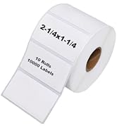 HUOJI 2-1/4x1-1/4 Perforated Direct Thermal Tags, Compatible with Rollo & Zebra and Other Desktop...