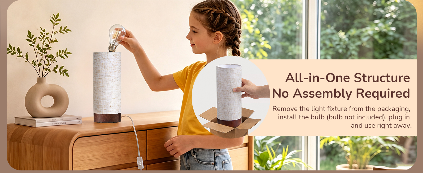 ALL-IN-ONE STRUCTURE, NO ASSEMBLY REQUIRED TABLE LAMP