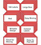 6 x 4 inch Large Moving Labels for Boxes, Blank Moving Boxes Labels Stickers, 160pcs 8 Color Code...