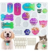 Actvty Pet Tag Resin Mold Silicone, Dog Tag Molds for Resin, Dog Bone Cat Shaped Keychain Silicon...