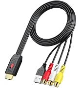 Neoteck RCA to HDMI Converter 60cm/2ft AV to HDMI Cable | Supports 16:9/4:3 Aspect Conversion Bui...