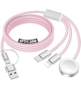 Travel Essentials for Apple Watch Charger,iPhone Charger,3 in 2 Type C/L/Magnetic Fast Charging C...