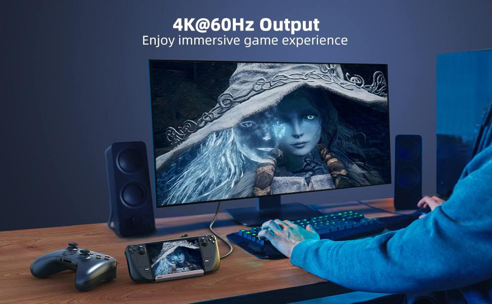 4K@60Hz Steam Deck Dock for Steam Deck/ROG ALLy