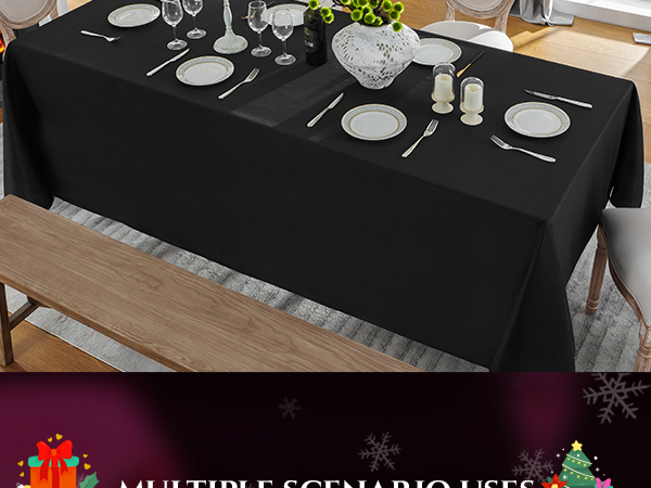 VidaFete rectangle tablecloth black tablecloth