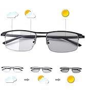 MIRYEA Photochromic Progressive Multifocus Reading Glasses Anti UV Sun Readers Blue Light Blockin...