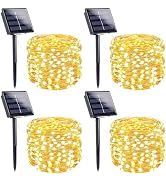 4-Pack Solar String Lights for Outside, Total 400LED Solar Lights Waterproof, Outdoor Twinkle Lig...