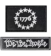 Harsgs 2PCS 1776 Patriot and We The People Tactical Morale Patch, Hook & Loop Patch Full Embroide...