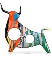 suruim Simple Creative Colorful Bullfight Sculptures Bull Statue Animal Statue Crafts Ornaments H...