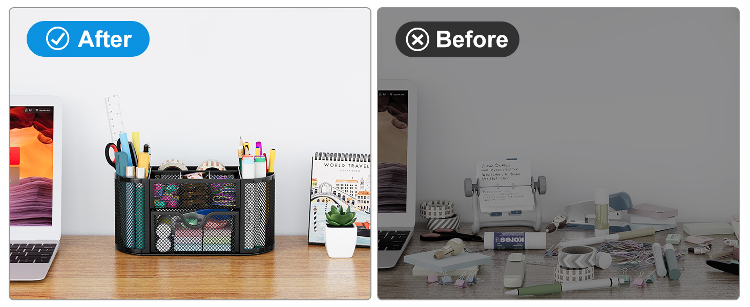 mesh desk organizer with drawer