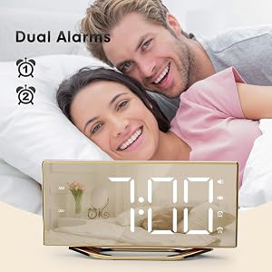 dual alarm clock for bedroom