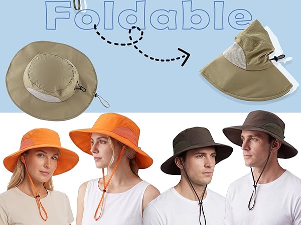 orange sun hat army green sun hat