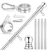House Flag Pole, REERON 5 FT Metal Spinning Flagpole Kit, 1" Tangle Free Stainless Steel Flag Pol...