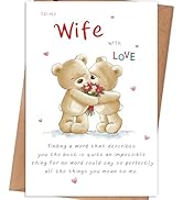 gerdiny Anniversary Card Gifts for Wife, Romantic Wedding Anniversary Card Gift for Wife from Hus...