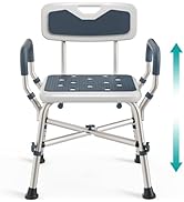 PELEGON Shower Chair (450lb) with Padded Armrests and Back, Shower Chair for Elderly and Disabled...